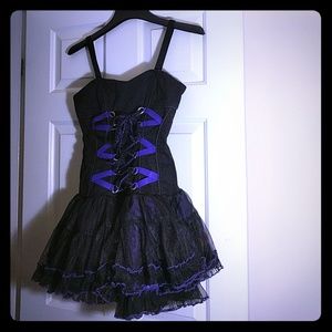 Corset dress with tulle skirt